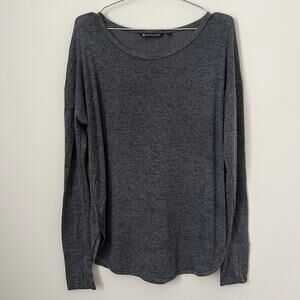 ATHLETA Women's Long Sleeve Gray Top with Thumb Holes Size L